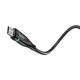 Кабель HOCO U93 USB to Micro 2.4A, 1.2m, nylon, aluminum connectors, light indicator, Black