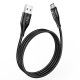 Кабель HOCO U93 USB to Micro 2.4A, 1.2m, nylon, aluminum connectors, light indicator, Black