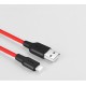 Кабель HOCO X21 USB to iP 2A, 1m, silicone, TPE connectors, Black+Red