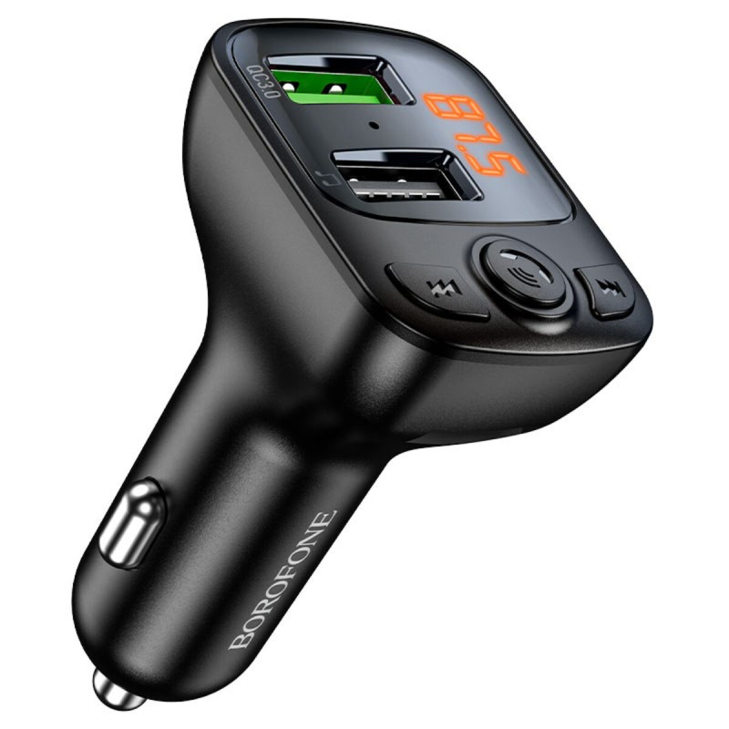 АЗП з FM-модулятором BOROFONE BC41 Eminency QC3.0 Car BT FM transmitter 18W Black