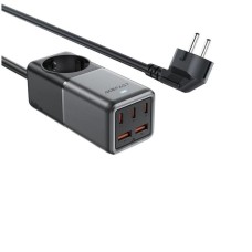 Мережевий зарядний пристрій ACEFAST Z2 PD75W GaN (3*USB-C+2*USB-A) desktop charging adapter 1,5m Black