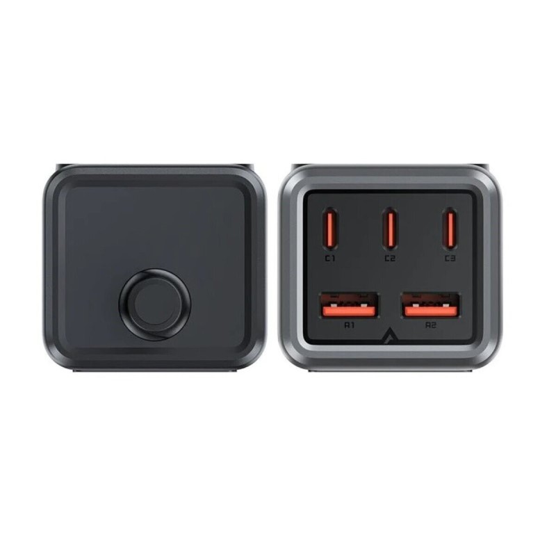 Мережевий зарядний пристрій ACEFAST Z2 PD75W GaN (3*USB-C+2*USB-A) desktop charging adapter 1,5m Black