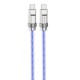 Кабель HOCO U113 Solid 100W silicone charging data cable Type-C to Type-C Blue