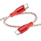 Кабель BOROFONE BX96 Ice crystal 60W silicone charging data cable Type-C to Type-C Red