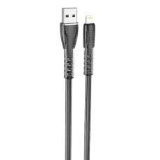Кабель BOROFONE BU31 USB to iP 2.4A, 1m, PVC, PVC connectors, Black