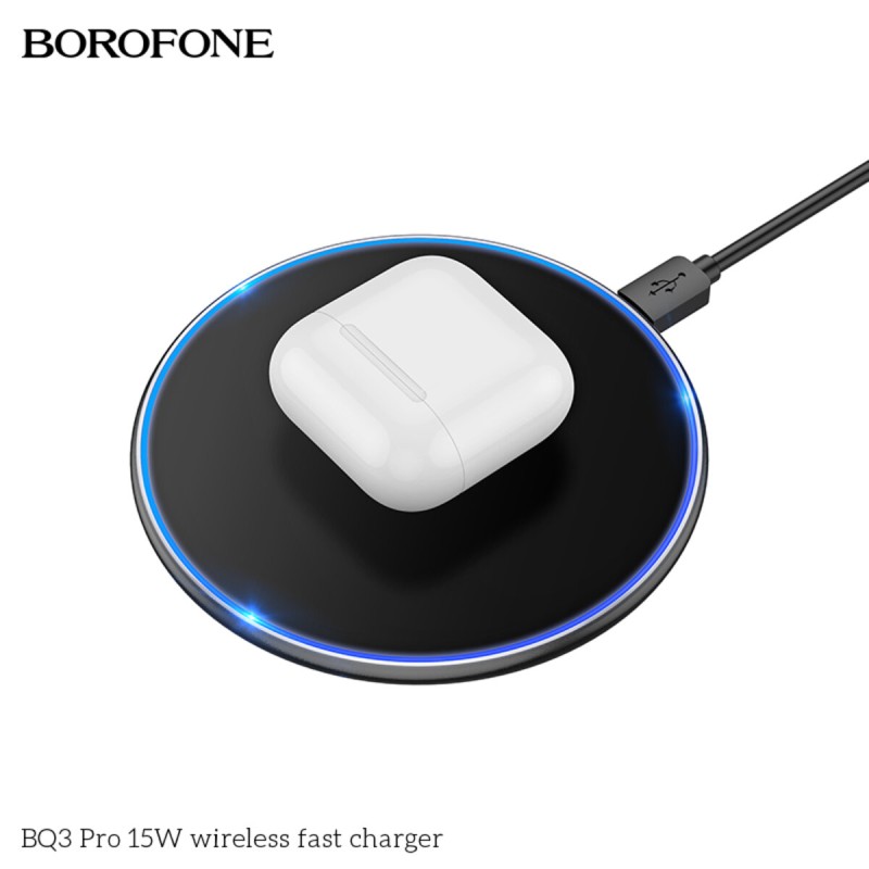 Бездротовий зарядний пристрій BOROFONE BQ3 Pro 15W wireless fast charger Black