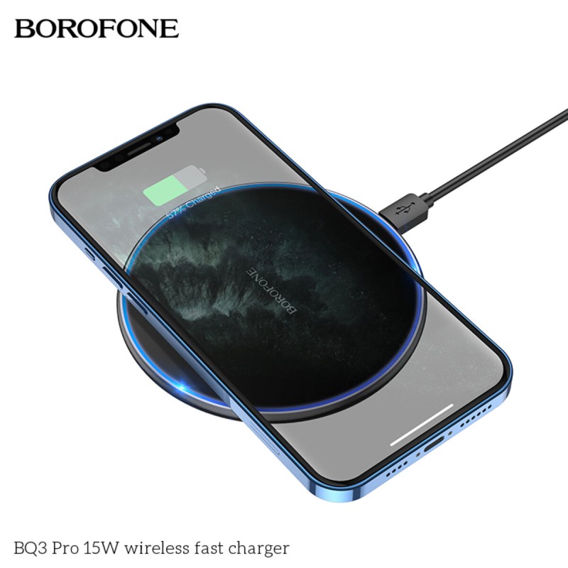 Бездротовий зарядний пристрій BOROFONE BQ3 Pro 15W wireless fast charger Black