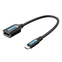 Кабель Vention USB 2.0 Micro-B Male to A Female OTG Cable 0.15M Black PVC Type (CCUBB)