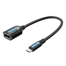 Кабель Vention USB 2.0 Micro-B Male to A Female OTG Cable 0.15M Black PVC Type (CCUBB)