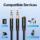 Кабель Vention 2*3.5mm Male to 4 Pole 3.5mm Female Audio Cable 0.3M Black ABS Type (BBTBY)