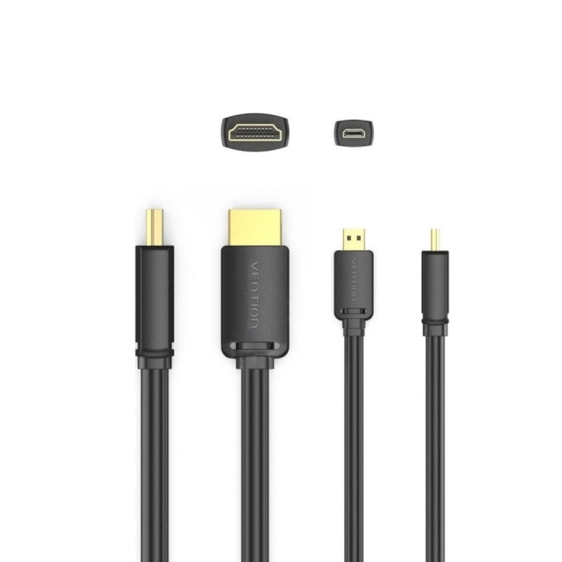 Кабель Vention HDMI-D Male to HDMI-A Male 4K HD v2.0 Cable 3M Black (AGIBI)