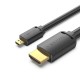 Кабель Vention HDMI-D Male to HDMI-A Male 4K HD v2.0 Cable 3M Black (AGIBI)