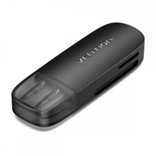 Картрідер Vention 2-in-1 USB 2.0 A Card Reader(SD+TF) Black Single Drive Letter (CLEB0)