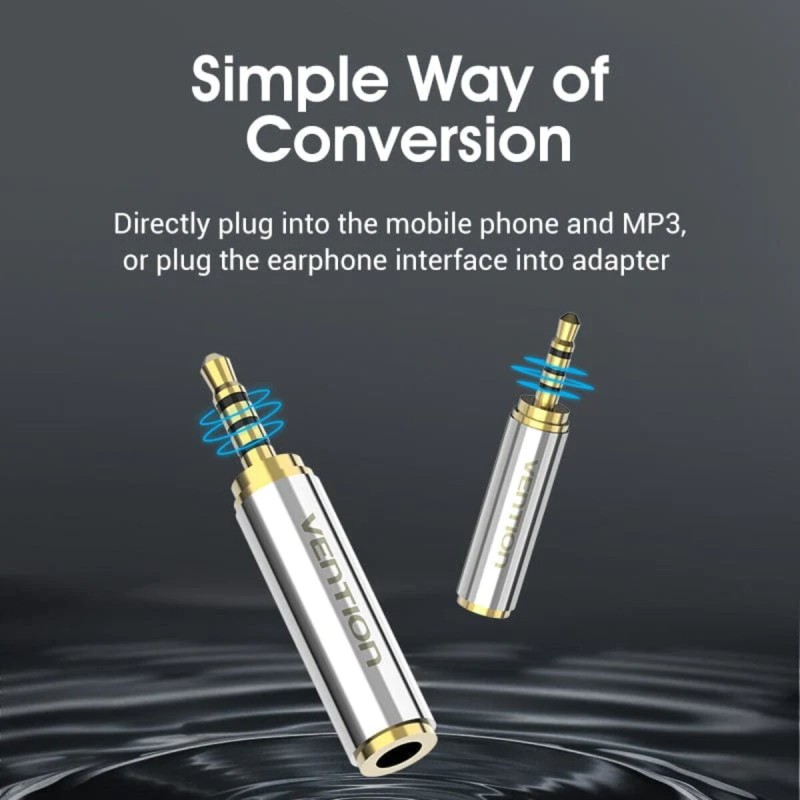 Адаптер Vention 2.5mm Male to 3.5mm Female Audio Adapter Silvery Metal Type (VAB-S02)