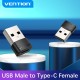 Адаптер Vention USB 2.0 Male to USB-C Female Adapter Black PVC Type (CDWB0)