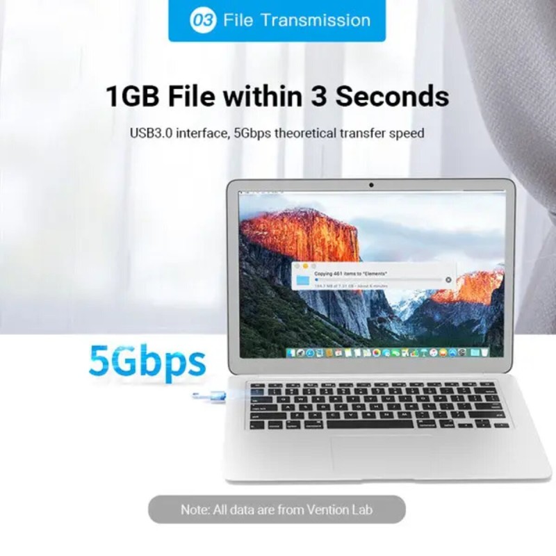 Кабель Vention USB-C Male to USB 3.0 Female OTG Adapter Gray Aluminum Alloy Type (CDQH0)
