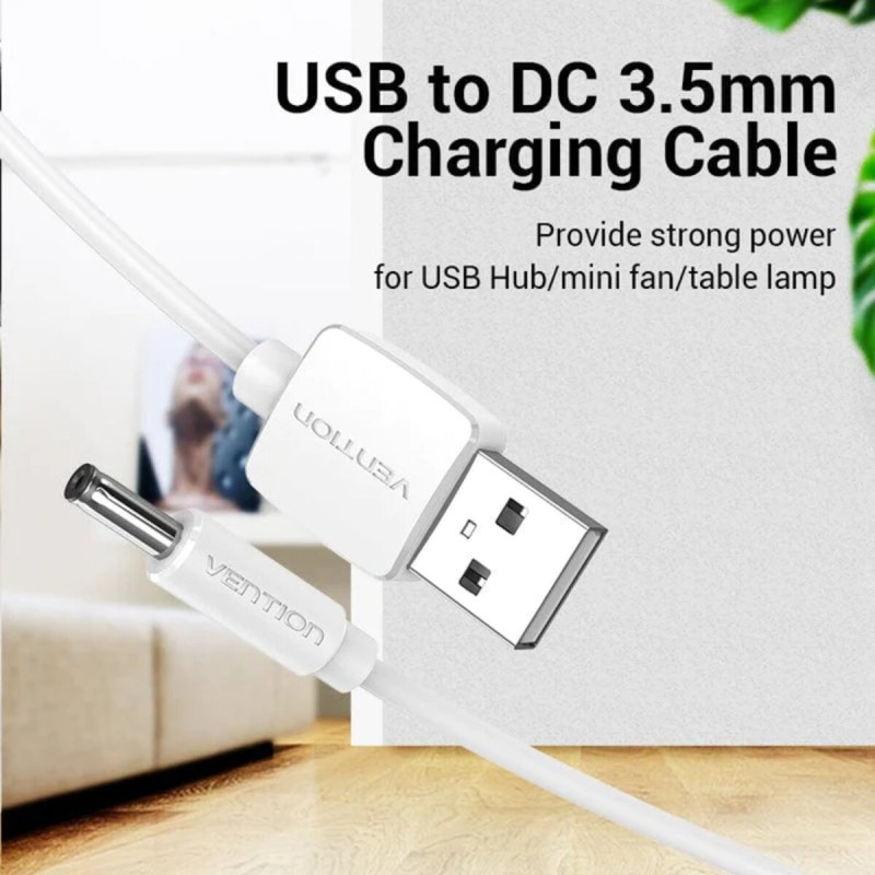 Кабель Vention USB to 3.5mm Barrel Jack 5V DC Power Cable Black 1m (CEXBF)