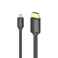 Кабель Vention HDMI-D Male to HDMI-A Male 4K HD v2.0 Cable 1M Black (AGIBF)