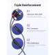 Кабель Vention 3.5mm Female to 2RCA Male Audio Cable 1M Black Metal Type (VAB-R01-B100)