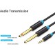 Кабель Vention 3.5mm TRS Male to Dual 6.35mm Male Audio Cable 1M Black (BACBF)