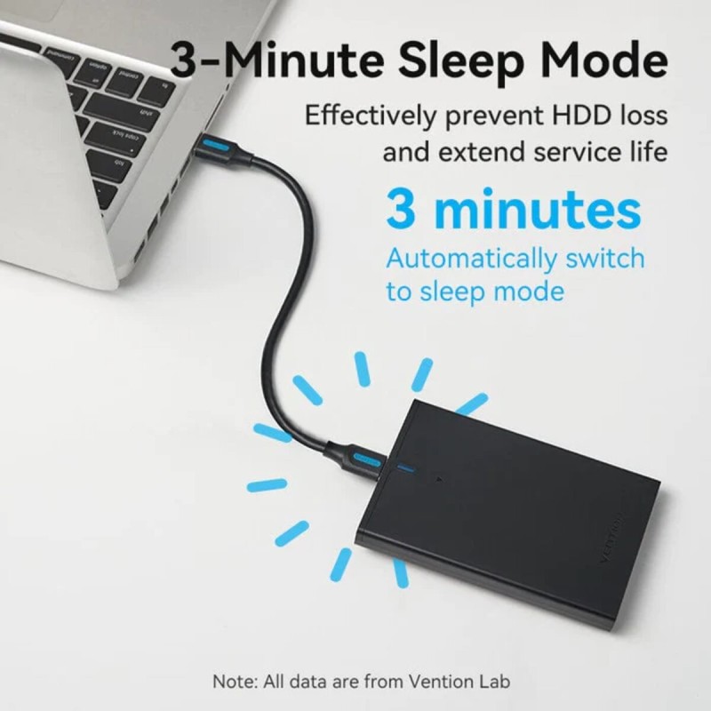 Зовнішній карман Vention 2.5 Inch SATA Hard Drive Enclosure (USB 3.0 Micro-B) Black (KPAB0)
