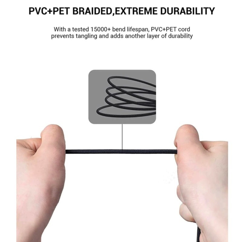 Кабель Подовжувач Vention Cotton Braided TRRS 3.5mm Male to 3.5mm Female Audio Extension Cable 1.5M Black Aluminum Alloy Type