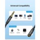 Кабель Подовжувач Vention Cotton Braided TRRS 3.5mm Male to 3.5mm Female Audio Extension Cable 1.5M Black Aluminum Alloy Type