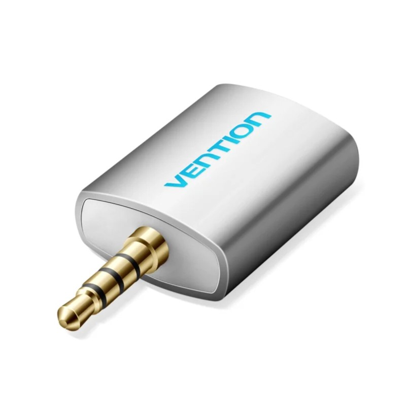 Адаптер Vention 4 Pole 3.5mm Male to 2*3.5mm Female Audio Adapter Silvery Metal Type (BDAW0)