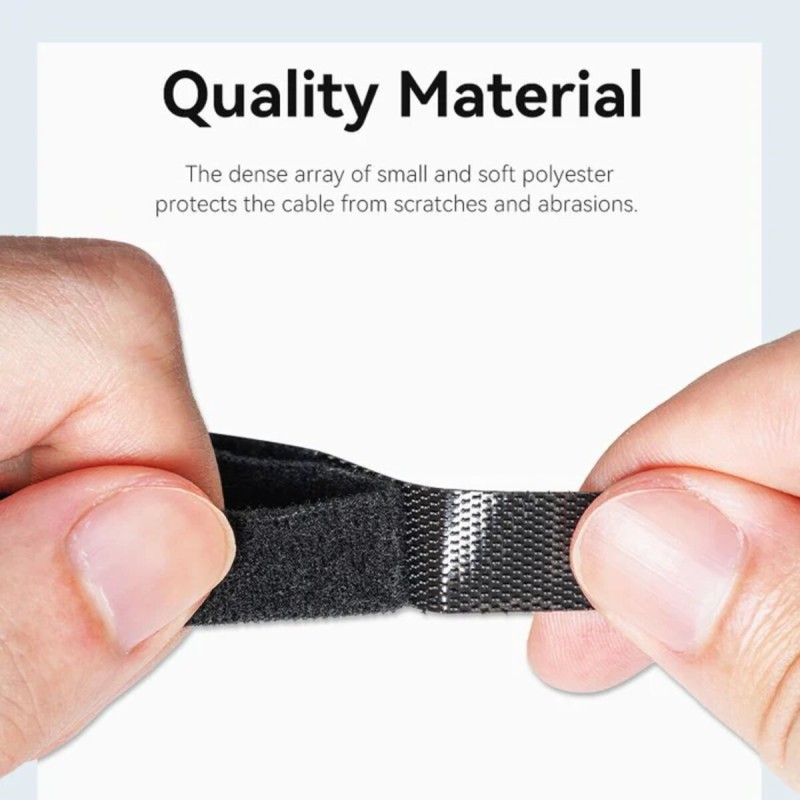 Стяжка для кабелів Vention Hook & Loop Cable Tie 120mm x 12mm Black (KANB0)
