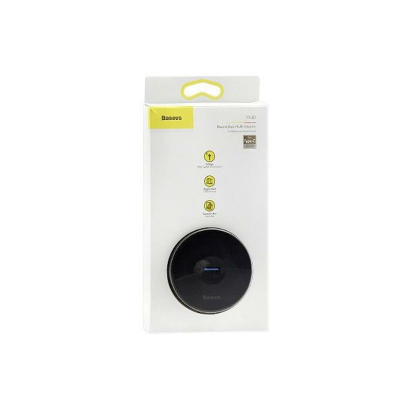 USB-Hub Baseus round box HUB adapter (USB3.0 to USB3.0*1+USB2.0*3) 1m Black