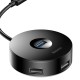 USB-Hub Baseus round box HUB adapter (USB3.0 to USB3.0*1+USB2.0*3) 1m Black