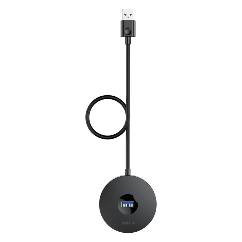 USB-Hub Baseus round box HUB adapter (USB3.0 to USB3.0*1+USB2.0*3) 1m Black