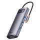 USB-Hub Baseus Metal Gleam Series 7-in-1 Multifunctional Type-C HUB Docking Station Gray  (Type-C to HDMI*1+USB3.0*3+PD*1+VGA*1+RJ45*1)