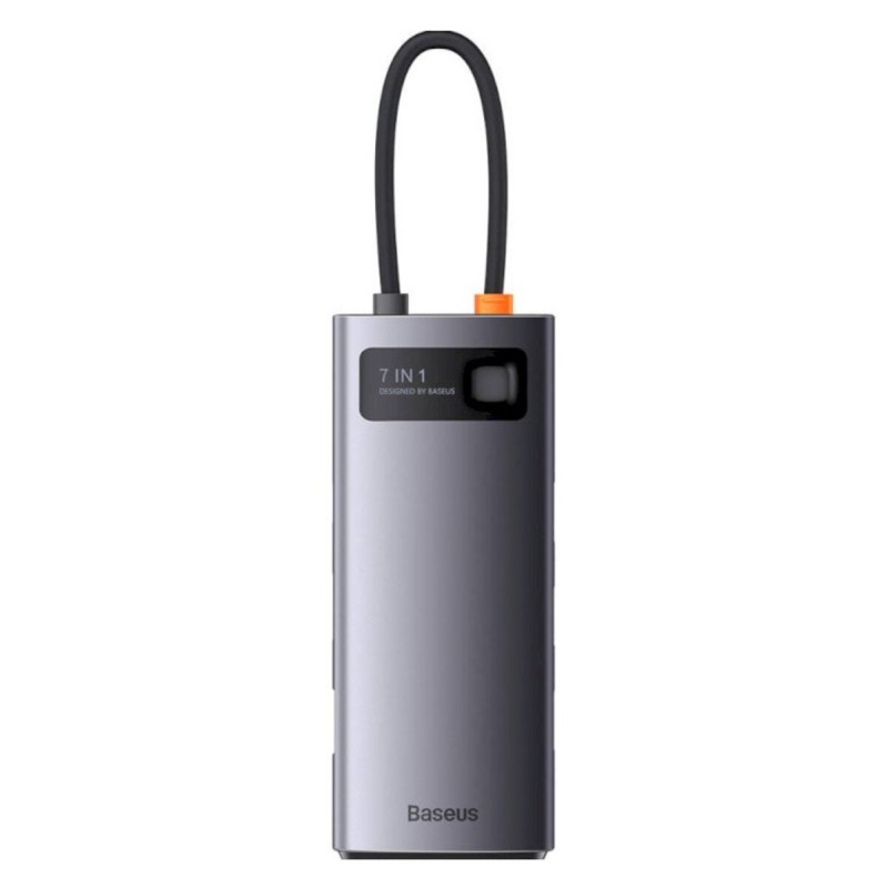 USB-Hub Baseus Metal Gleam Series 7-in-1 Multifunctional Type-C HUB Docking Station Gray  (Type-C to HDMI*1+USB3.0*3+PD*1+VGA*1+RJ45*1)