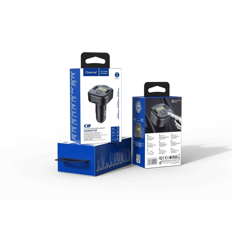 АЗП з FM-модулятором CHAROME C8 Grace FM Transmitter Black