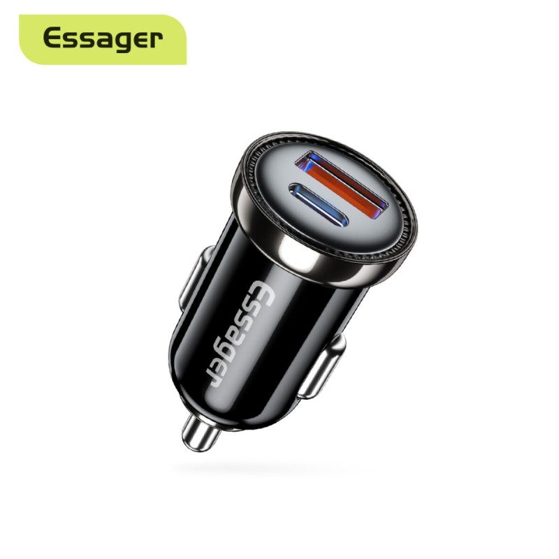 Автомобільний зарядний пристрій Essager Sunset Type-C to Lightning 20W USB Charging Cable  black (ECC2Q-WL0A)