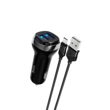 Автомобільний зарядний пристрій HOCO Z40 Superior dual port car charger set(Micro) Black
