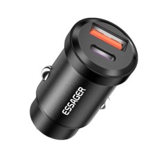 Автомобільний зарядний пристрій Essager Gyroscope Mini Charger USB-A + Type-C 30W  black (ECCAC-TL01)