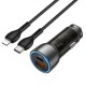 Автомобільний зарядний пристрій HOCO NZ8 Sprinter 43W dual port PD25W+QC3.0 car charger set(C to iP) Brown