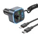 Автомобільний зарядний пристрій HOCO E74 Energy QC3.0 2-in-1 car BT FM transmitter with cable 18W Metal Gray
