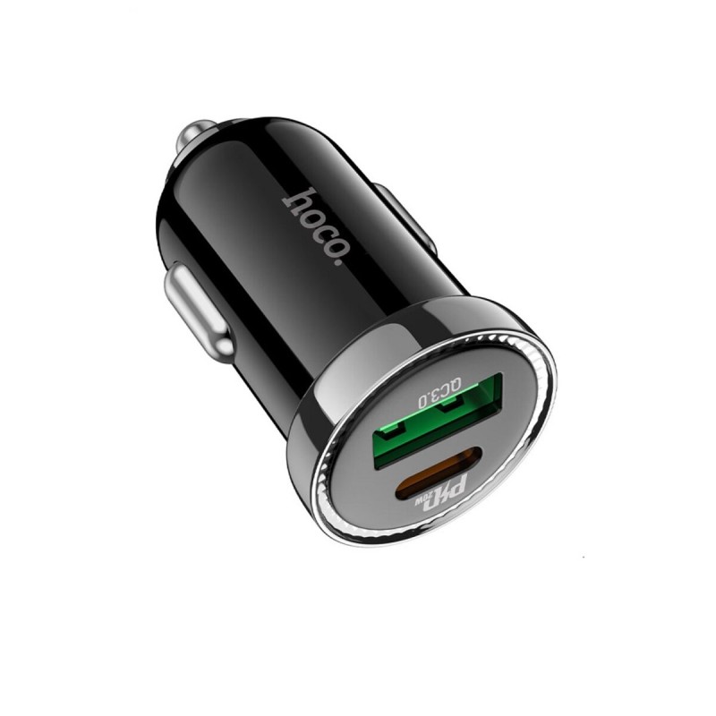 Автомобільний зарядний пристрій HOCO Z44 Leading PD20W+QC3.0 car charger Black