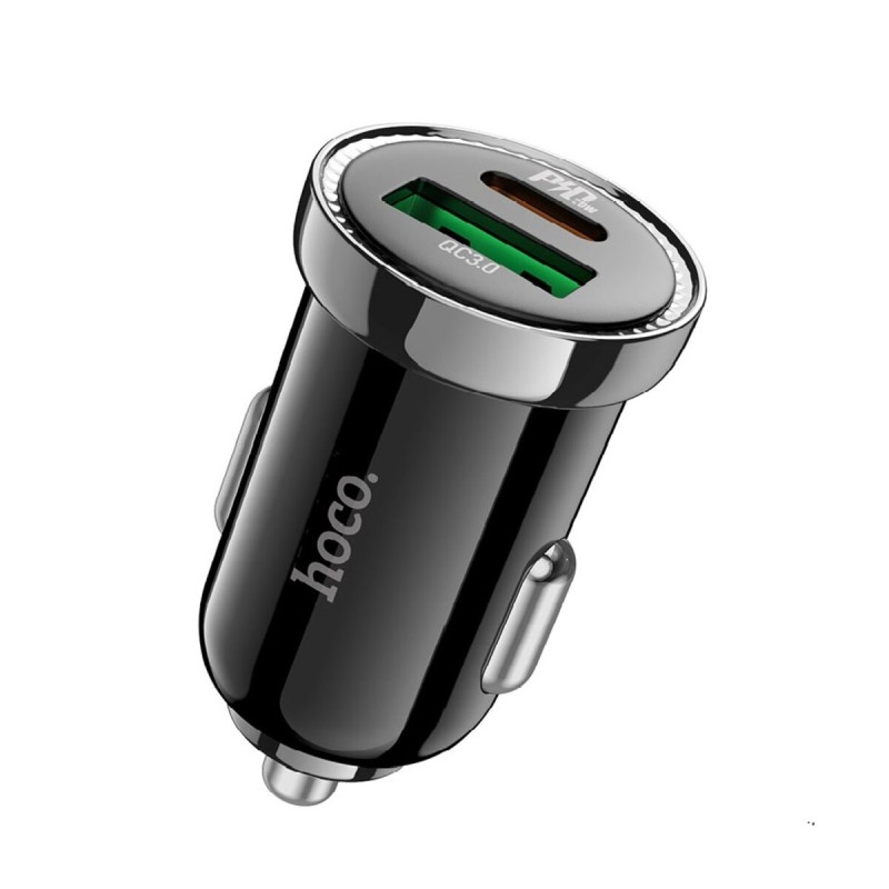 Автомобільний зарядний пристрій HOCO Z44 Leading PD20W+QC3.0 car charger Black