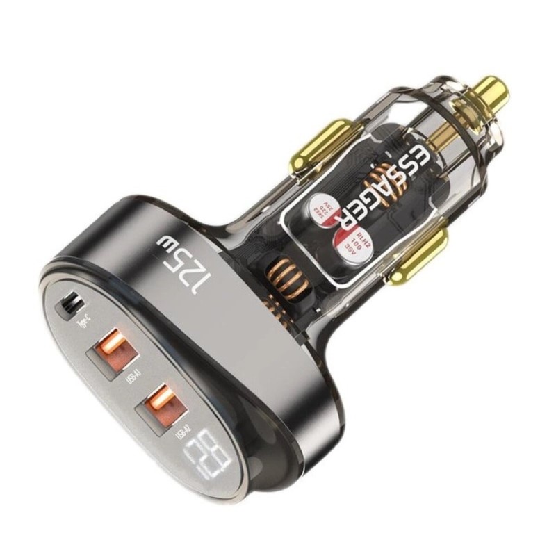 Автомобільний зарядний пристрій Essager 125w Transparrent Digital Display Car Charger  brown (ECC2AC-FM12-Z)
