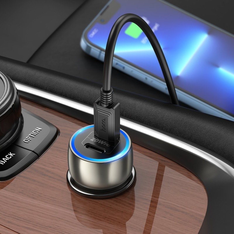 Автомобільний зарядний пристрій HOCO Z48 Tough 40W dual port(2C) car charger Metal Gray