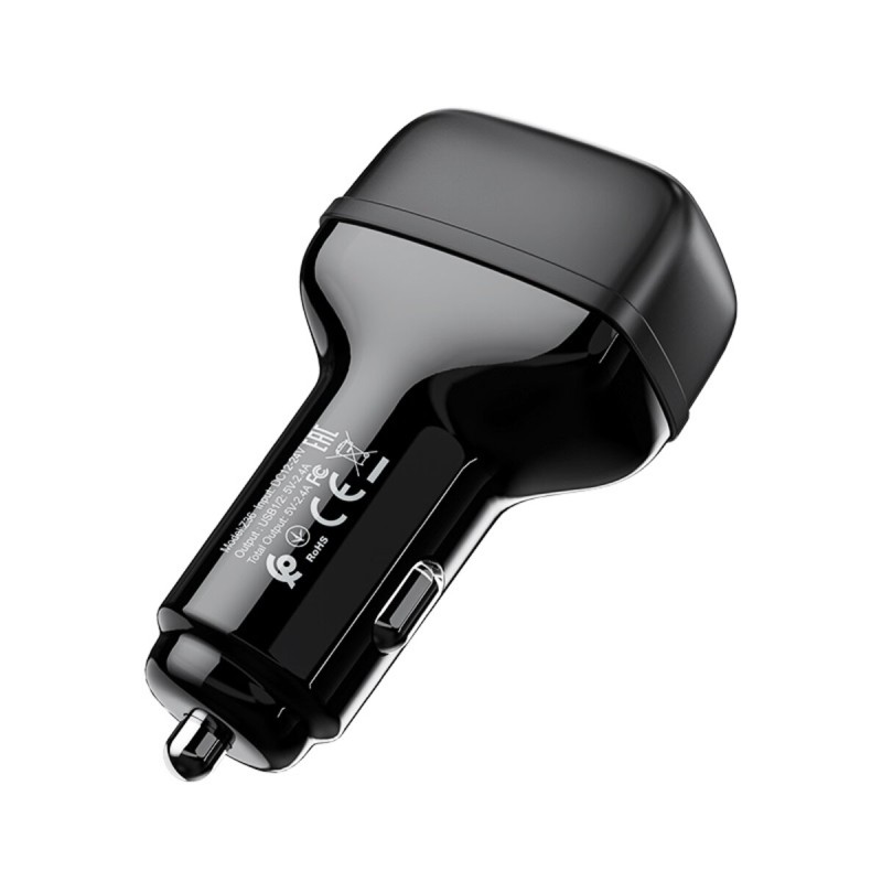 Автомобільний зарядний пристрій HOCO Z36 Leader dual port car charger Black