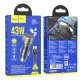 Автомобільний зарядний пристрій HOCO NZ8 Sprinter 43W dual port PD25W+QC3.0 car charger set(Type-C to Type-C) Blue