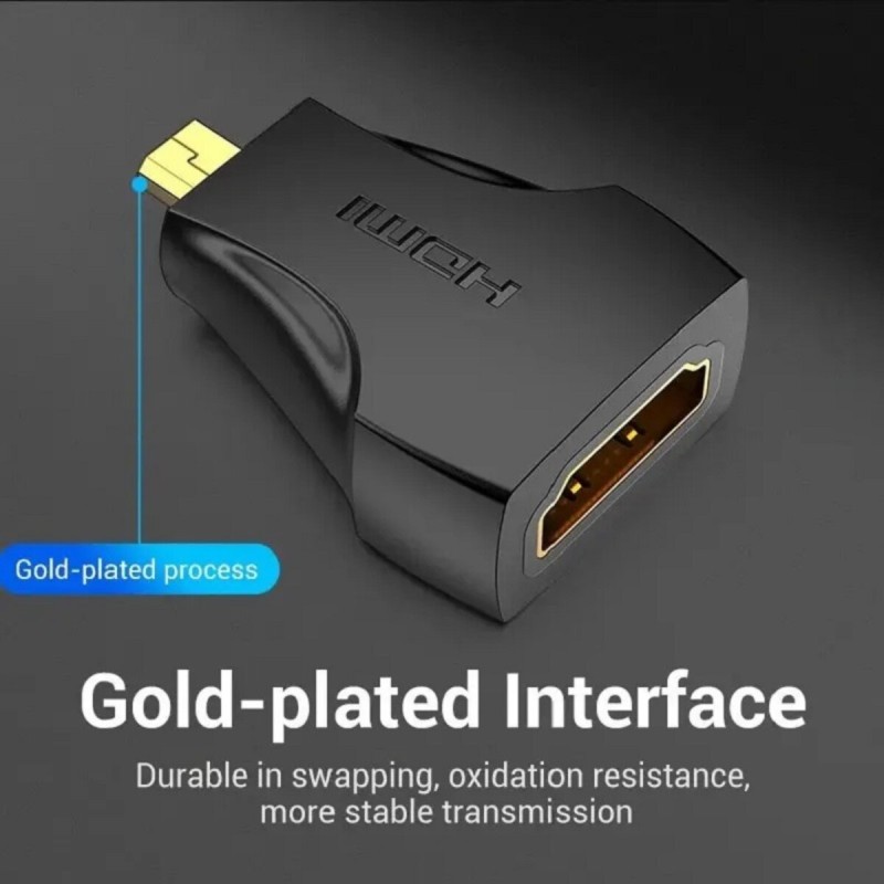 Адаптер Vention Micro HDMI Male to HDMI Female Adapter Black (AITB0)