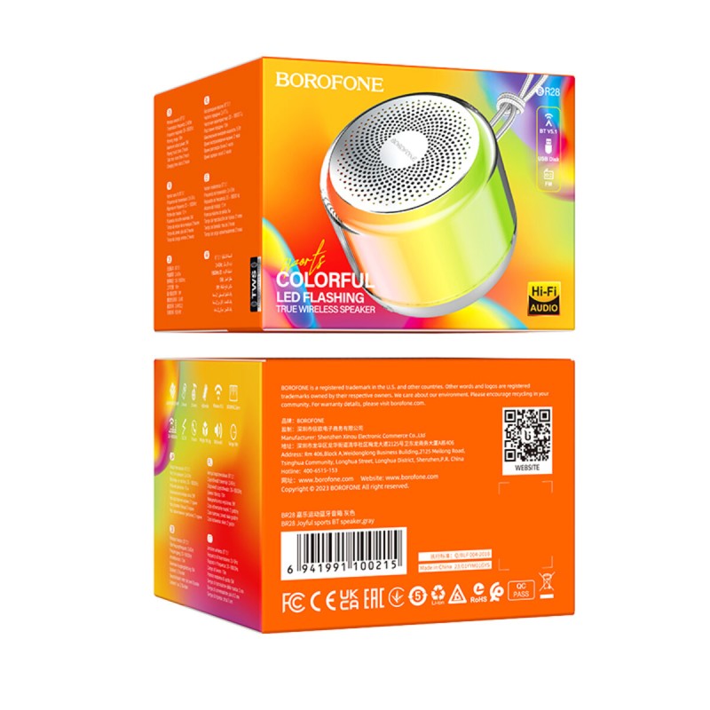 Портативна колонка BOROFONE BR28 Joyful sports BT speaker Gray