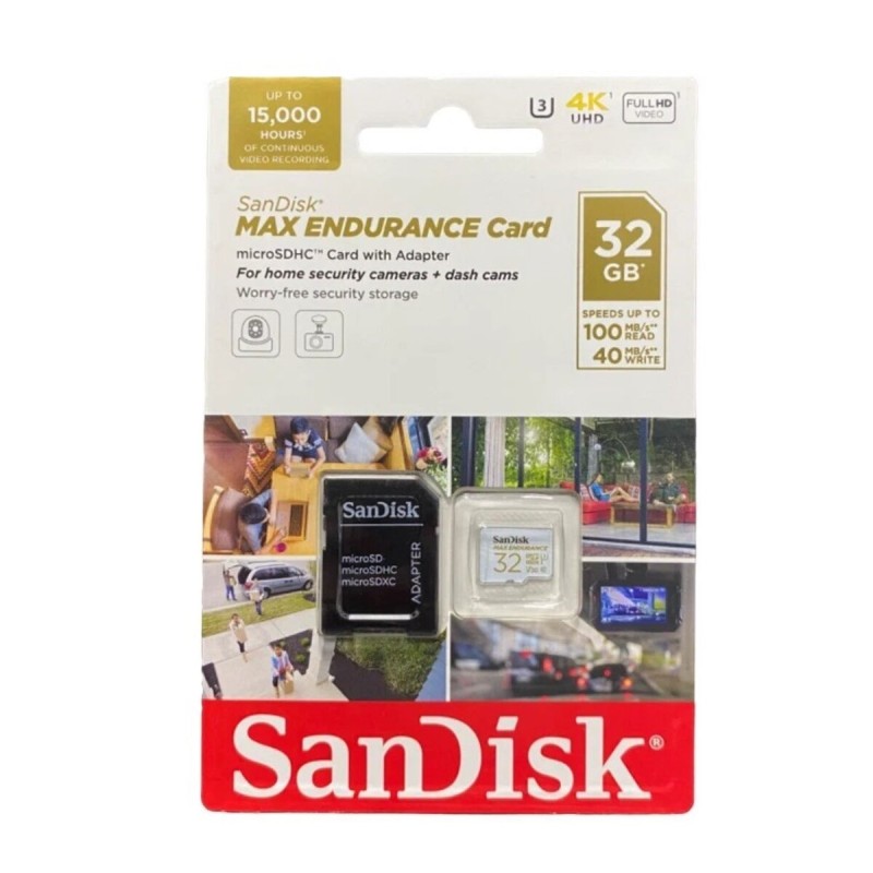 microSDHC (UHS-1 U3) SanDisk Max Endurance 32Gb class 10 V30 (100Mb/s) (adapterSD)
