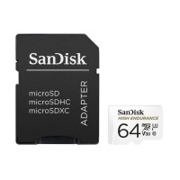 microSDXC (UHS-1 U3) SanDisk Max Endurance 64Gb class 10 V30 (R100Mb/sW40Mb/s) (adapterSD)